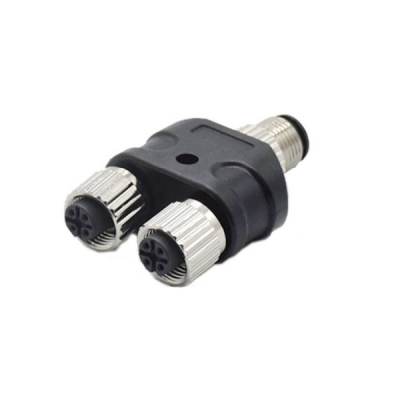 Twin distributor 1male to 2 female Y type M12 circular connector
